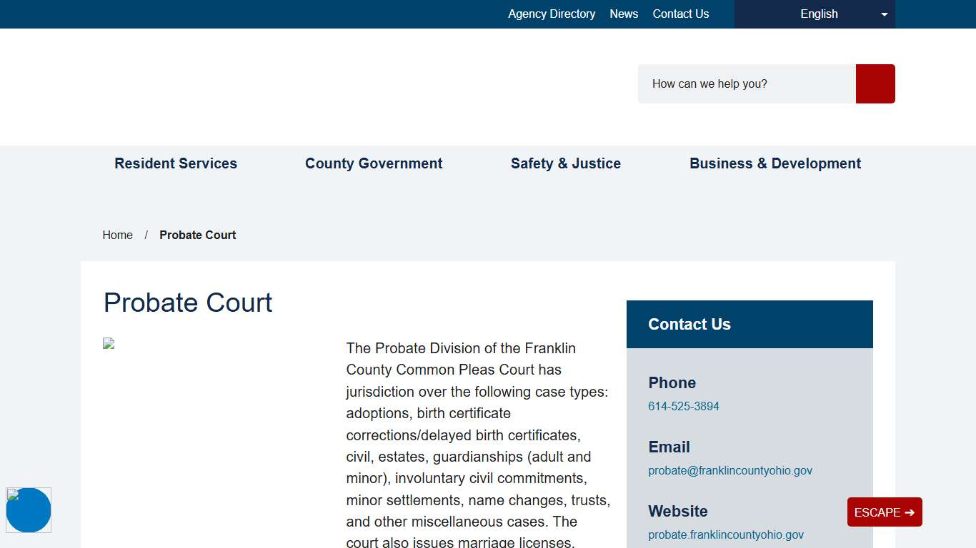 Probate Court - Franklin County, Ohio